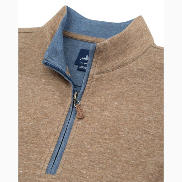 Johnnie-O Men's Brown Sully Heather 1/4 Zip Pullover Sweater XXL 2743 - Picture 3 of 16